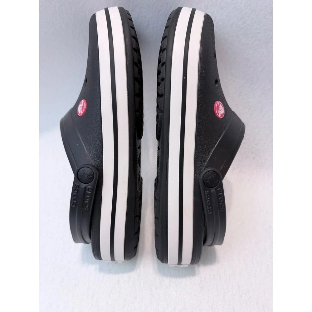 Crocs Crocband Clog Black White Platform Sandals Men 8 Women 10 11016-001